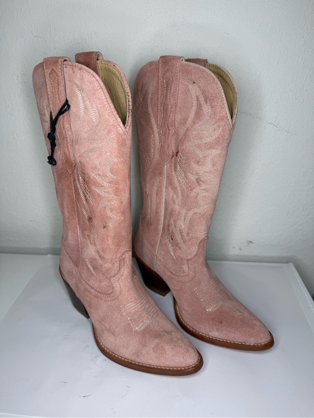 Idyllwind Blush Pink Suede Western Heeled Boots
